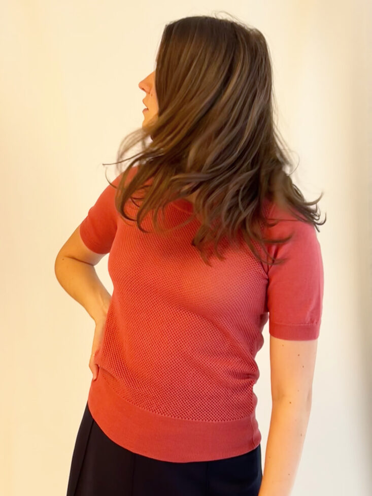 Pudder-rød Merino uld tshirt