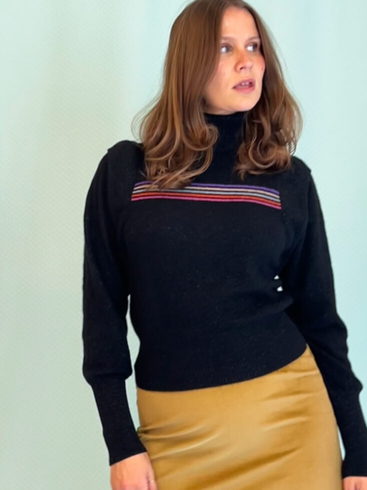 Sort ren cashmere sweatshirt strik