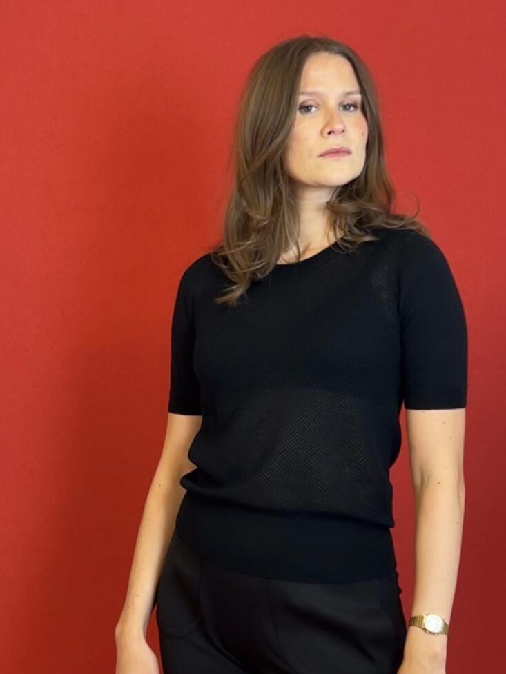 Sort merino uld tshirt.