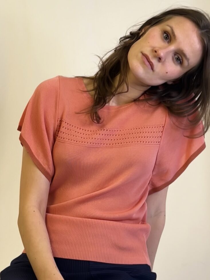 Candy viskose/silke strik med sommerfugleærme